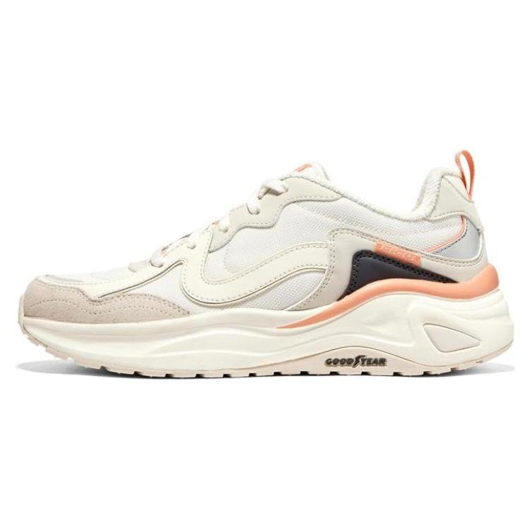 (WMNS) Skechers Dlites Wave Shoes White Black Orange Women s 896175-NTCL EU 35.5