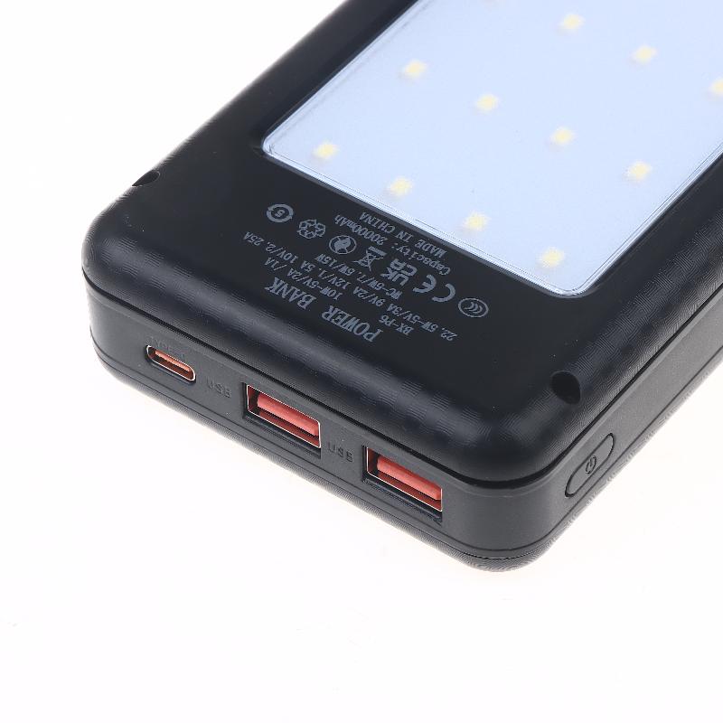 1Pcs Dual Usb Type C Charge Shell 6*18650 Power Bank Battery Box Holder With Camping Lights For Phone 18650 Battery Cases
