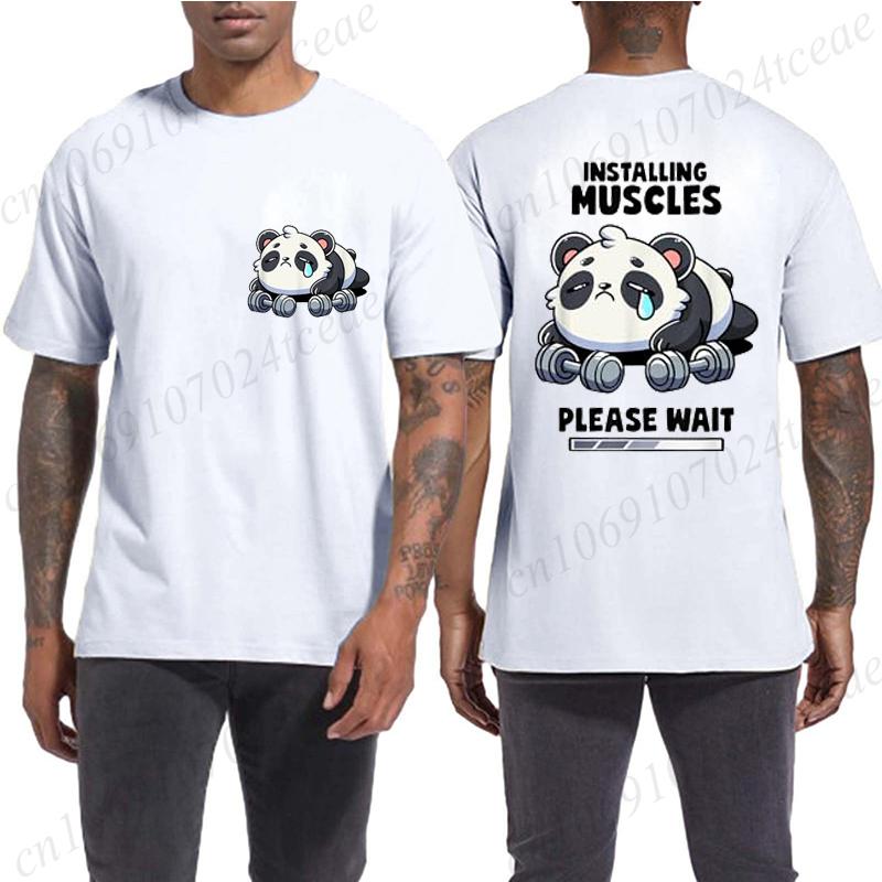 Funny Panda Weightlifting Squat Gym Quote Graphic Print T Shirts Men Women Kawaii Meme T-shirts Male Casual Tees Short Sleeve
