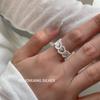 S925 Sterling Silver Fan Leaf Hollow Flower Wire Ring - High-End Vintage Design for Women