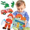 Animal & Transport Six-in-One Educational Puzzle for Kids Aged 3-6