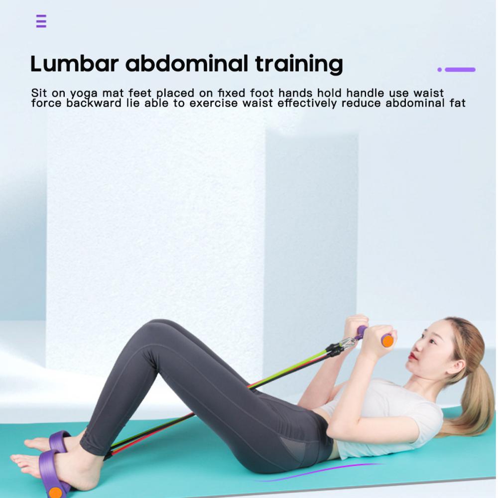 New 5 Tubes Resistance Bands Fitness Tension Rope Professional Durable Foot Elastic Pedal Exercise Pull Trainer Abdomen Training