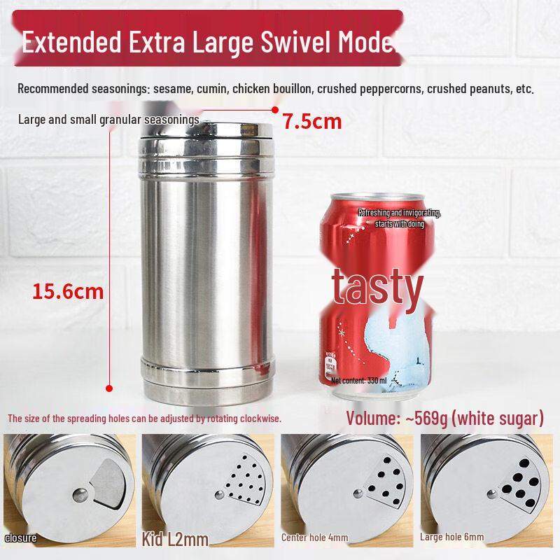 ZISIZ Stainless Steel Seasoning Shaker