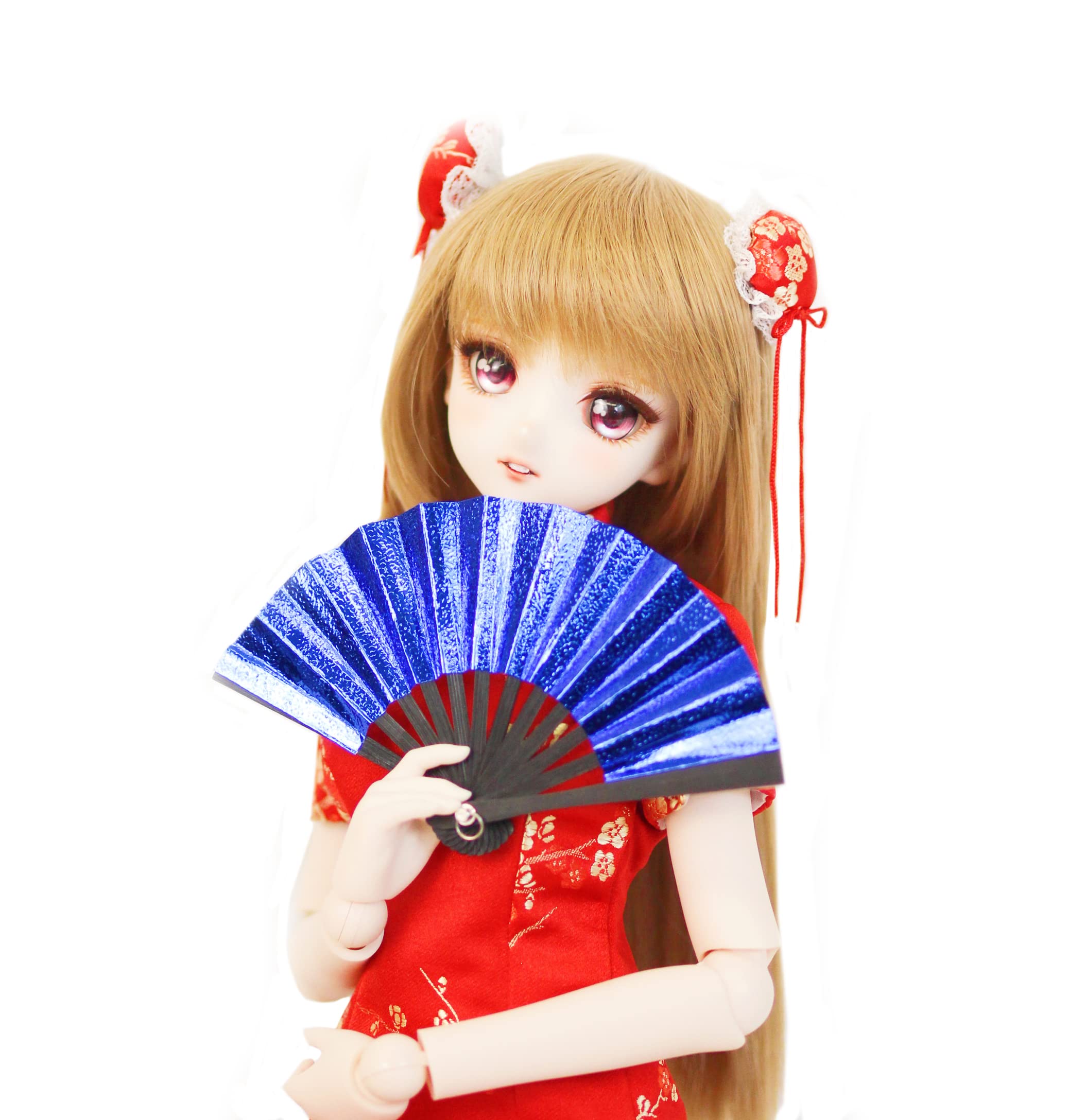 

Кукла DD SD совместимая кукла идеальные складные веера набор из 2 синий веер длина 8см 60см кукла BJD кукольная одежда [Petite Marie] 1/3 1/3 [Petite Marie] [№0091] синий