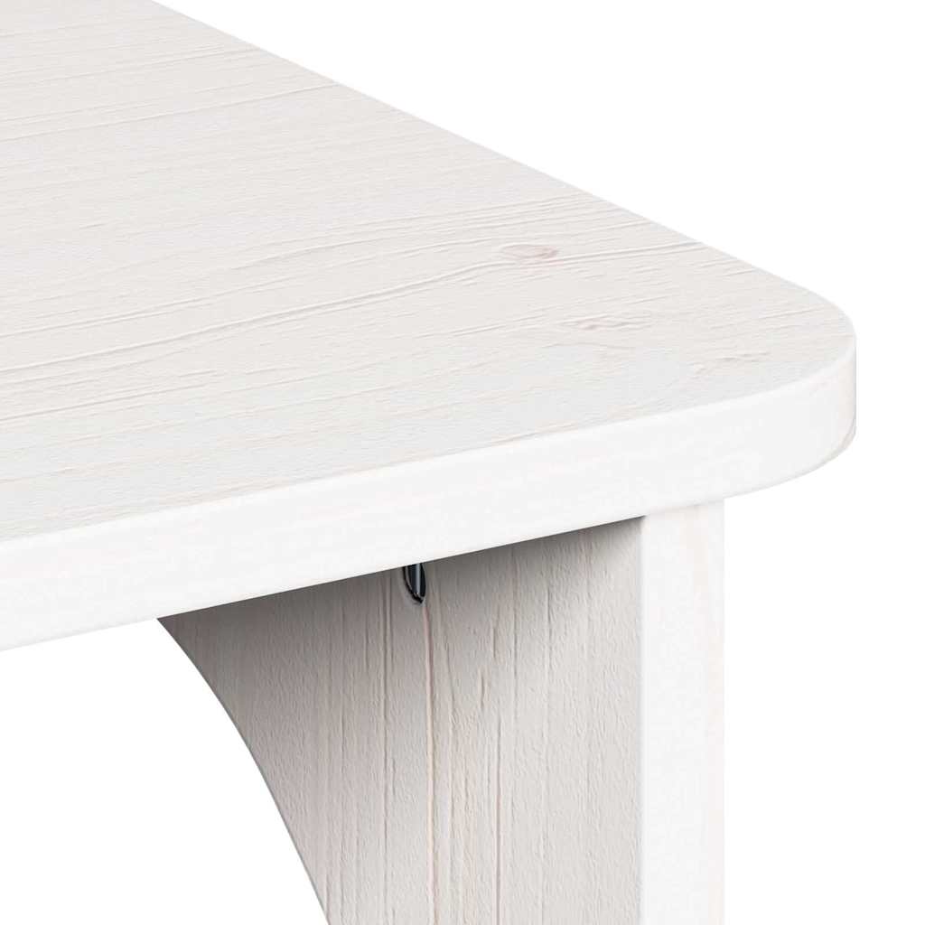 White Coffee Table 80 X 50 X 31 Cm Solid Pine Wood