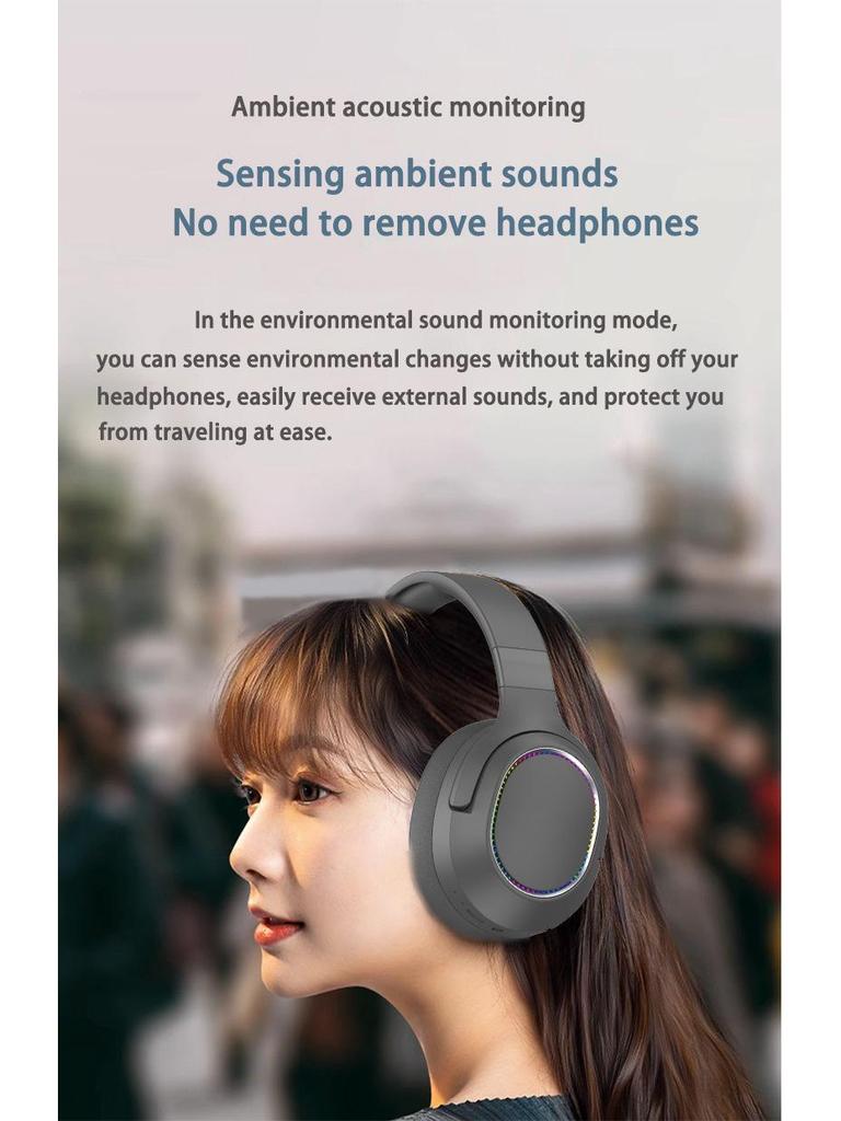 Luminous Wireless Over-Ear Bluetooth Sports Headset with Heavy Bass P2963