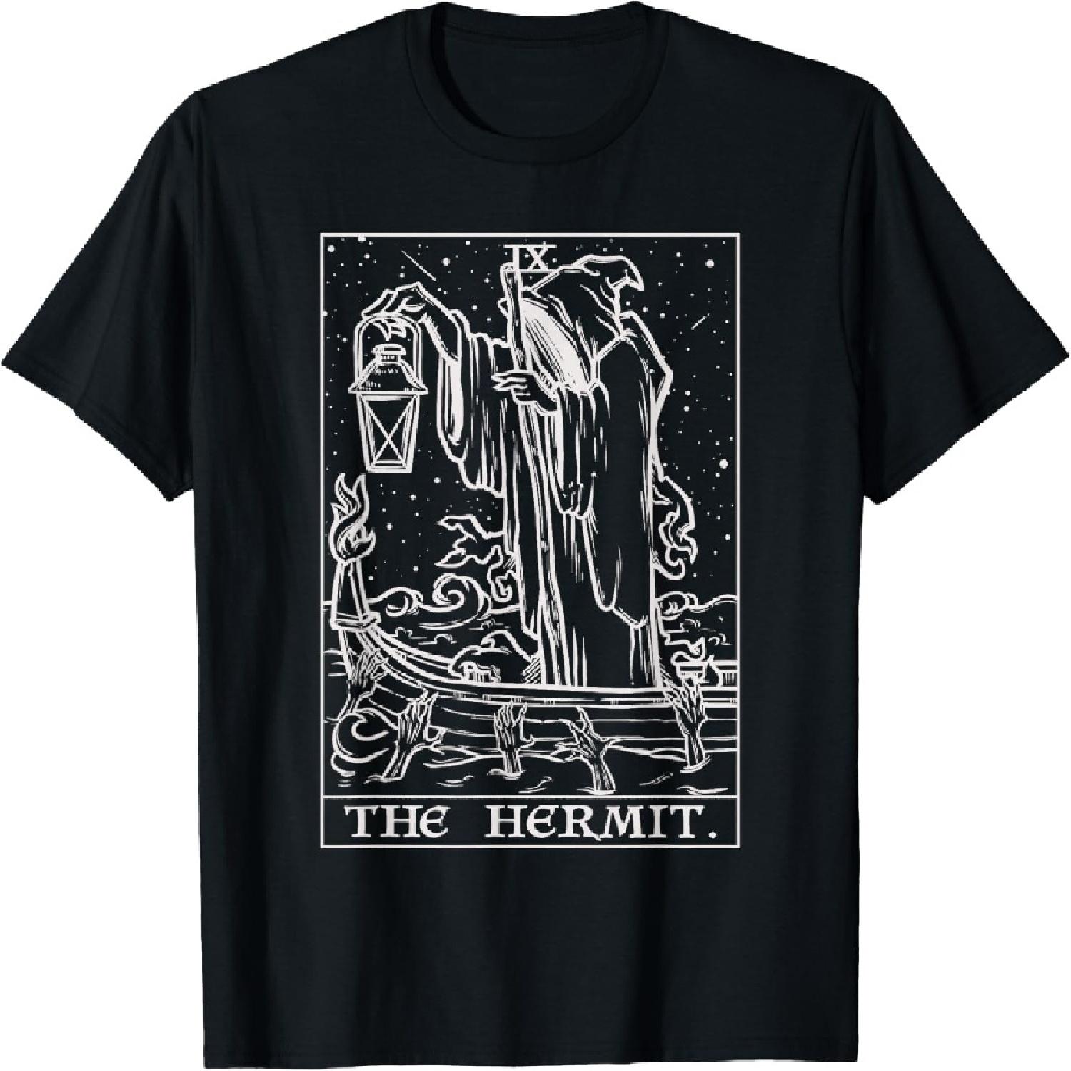 

The Hermit Tarot Card Gothic Halloween Grim Reaper Occult T-Shirt XXXXXL