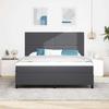 LED Box Spring Bed in Dark Grey and White 180 x 200 cm Cord Fabric