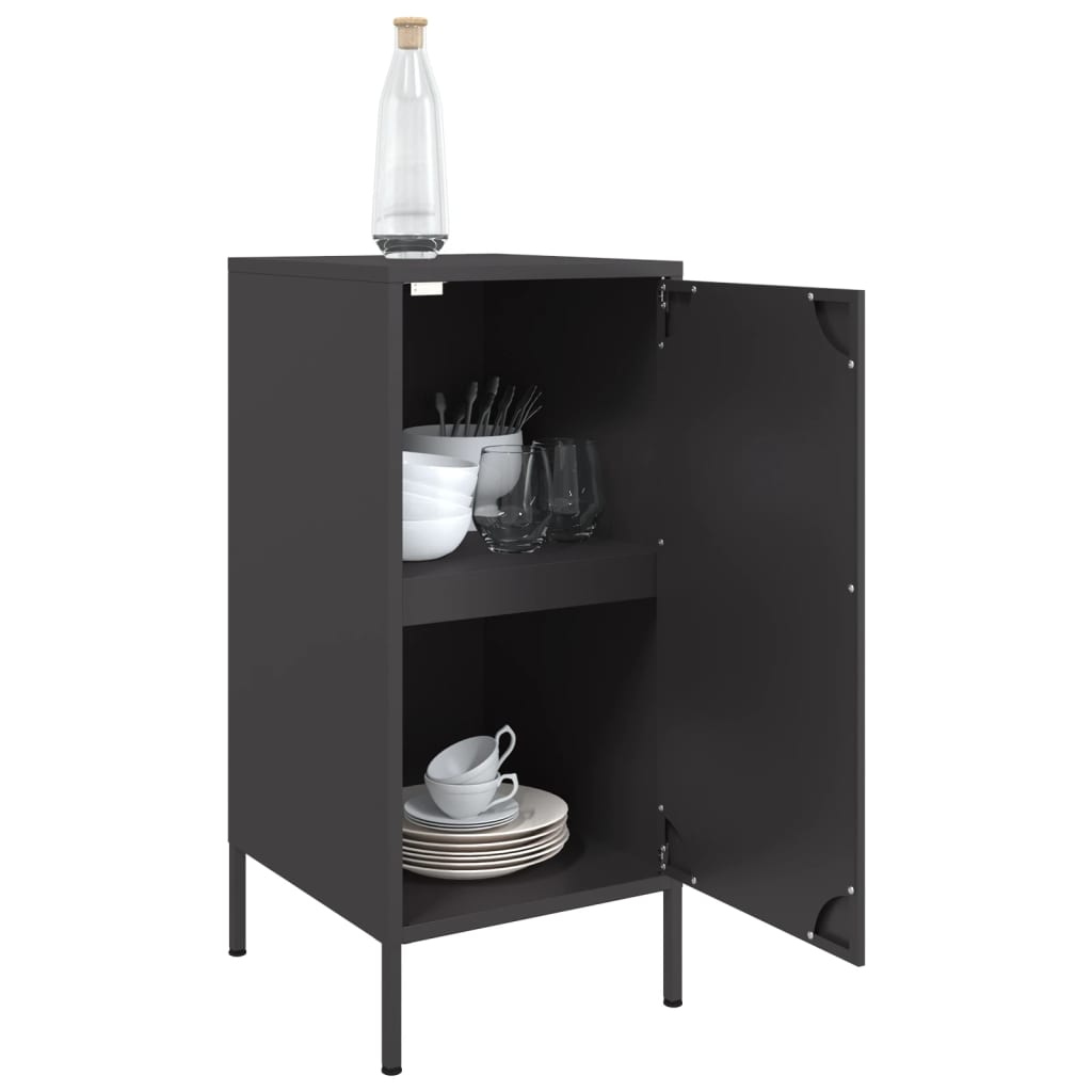 Sideboards 2 Pieces Black 36x39x79 Cm Steel