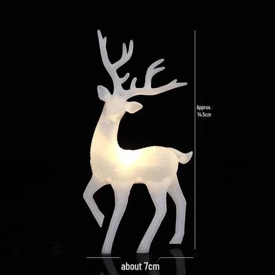 ZISIZ Light-Up Glitter Crystal Deer Christmas Cake Decoration