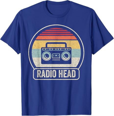 Retro Vintage Radio Head Unisex Adults Black Short Sleeve Classic Fit TShirt Music Streetwear Clothes Novelty Gift Y2k Graphic