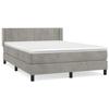 3130955 vidaXL Lit à sommier tapissier et matelas Gris clair 140x190cm Velours
