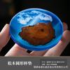 6PCS North Pine Epoxy Resin River Coaster Blue Insulation Mat Pot Bearing Solid Wood Zen Wave Coaster Mat