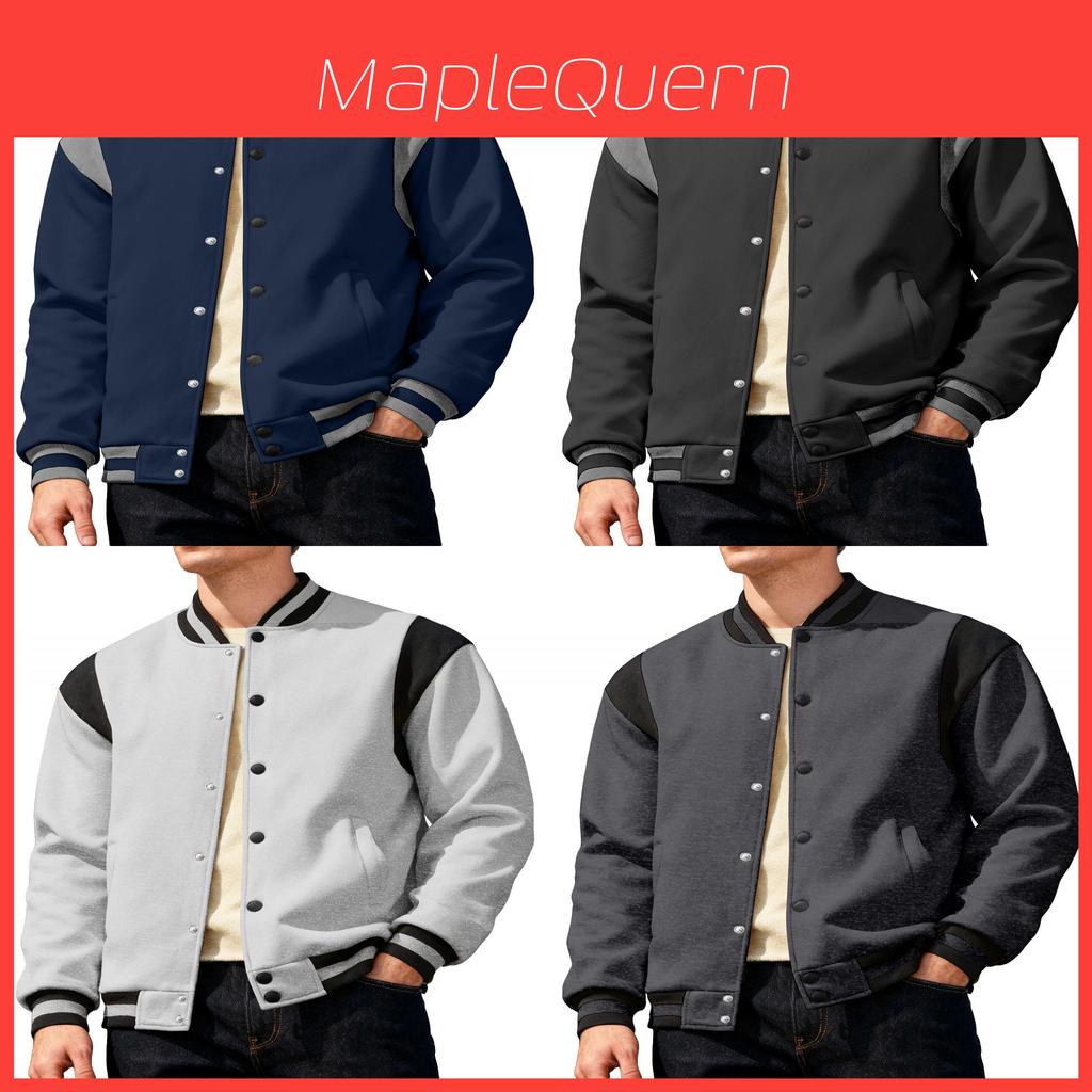 American West Coast Mens Casual Bomber Jacket With Padded Splice For Streetwear Style