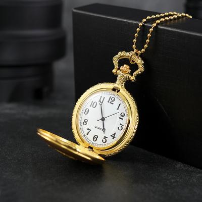 Reloj de bolsillo para hombre, de aleación, de cuarzo, con cadena y collar.