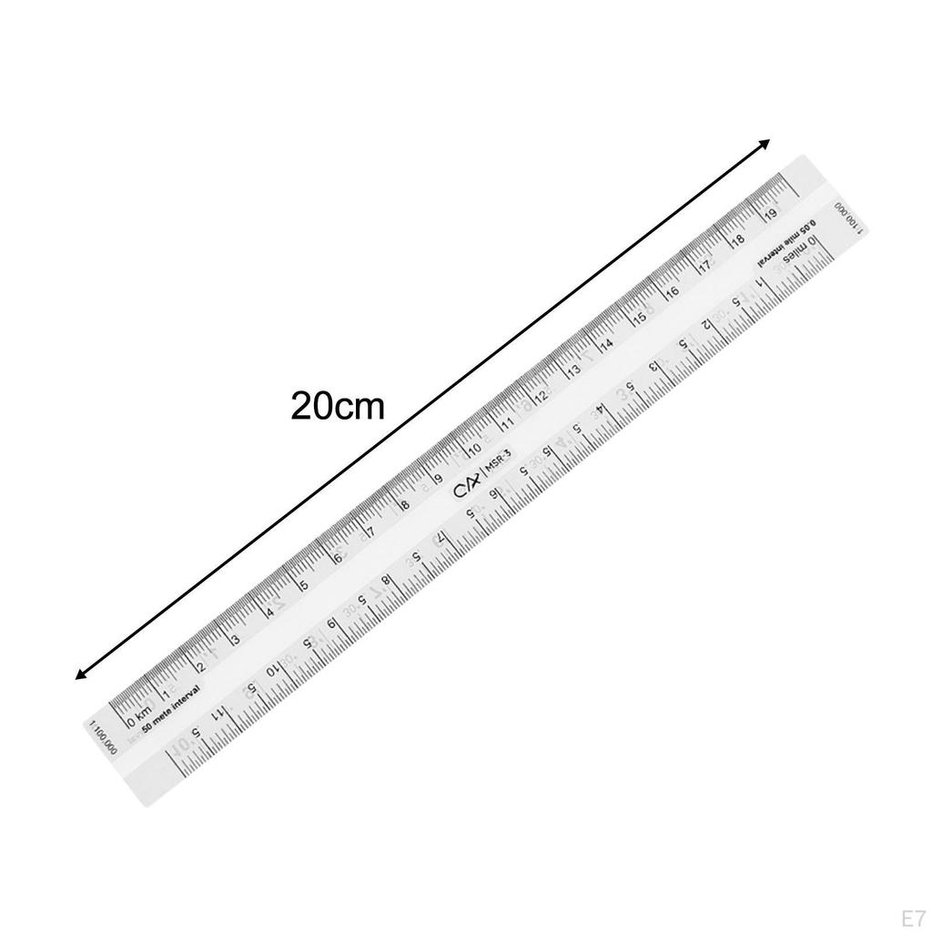 Acrylic Clear Ruler Accurate Educational 1:24000 Reading Portable Learning Maptool for Utm, Usng,
