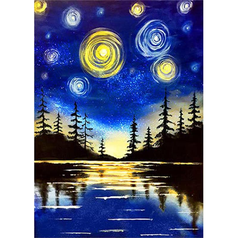 DIY Diamond Painting Beautiful Night View Cross Stitch Kit Mosaic Art Diamond Painting Full Circle/Square Diamond Home Decoration