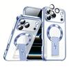 KEYSION Magnetic Transparent Plating Case for MagSafe for iPhone 11 12 13 14 15 16 17 Pro Max Air 16 Plus Upright Kickstand Shockproof Phone Cover