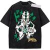 Anime JoJo Bizarre Adventure Echoes ACT3 Wash Cotton Tshirt Dio Giorno T-Shirt High-quality Crew-neck Short-sleeved Men's Tshirt