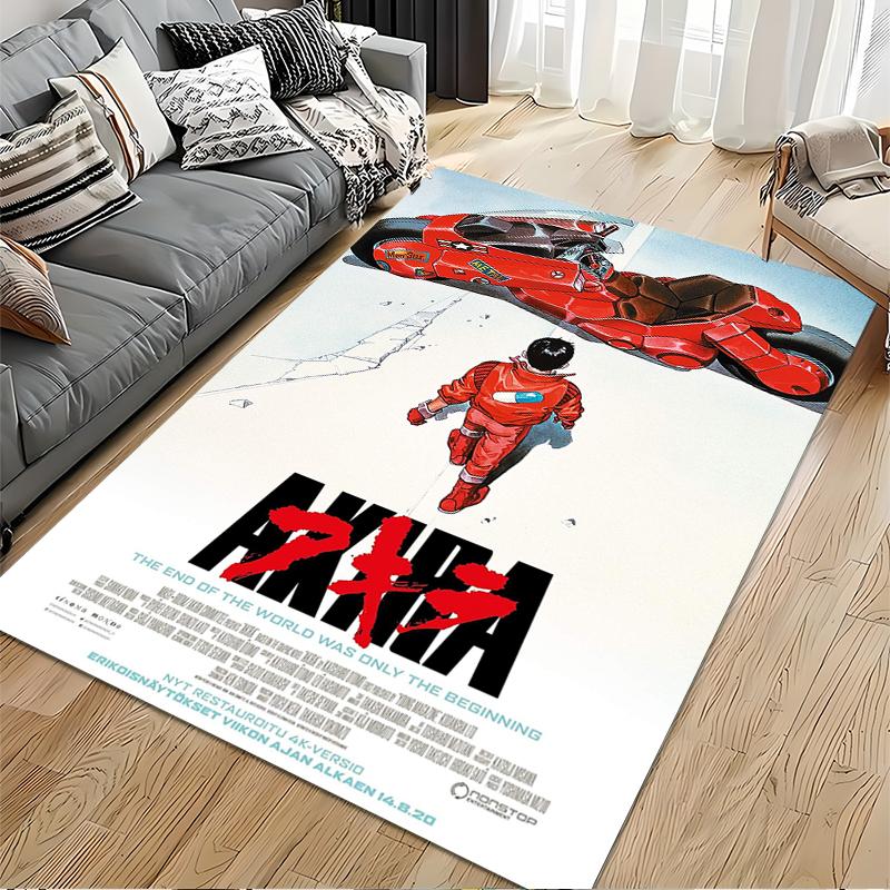 Area Rug, Akira Anime Kaneda Red Motorcycle Finnish 4K Movie Poster, Living Room Decor, Non-Slip Mat