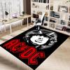 1pc ACDC Home Office, Durable Polyester Floor Mat with Easy, Office Decor, Urban Style, Nonslip Backing