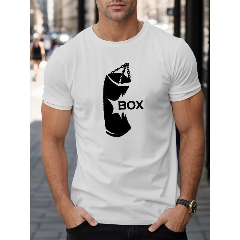 

Pattern Print Casual Crew Neck Short Sleeve T-shirt For Men, Quick-drying Comfy Casual Summer Tops For Daily Wear Work Out And Vacation Resorts S белый