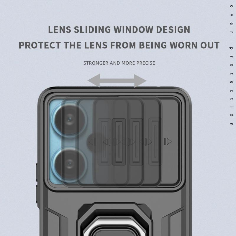 Funda Armor para Redmi Note 13 Pro 5G Note 12 12S Xiaomi 13T Poco X6 X5 Funda Protectora Soporte Magnético de Anillo Funda de Protección Completa Business