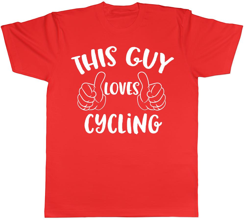 This Guy Loves Cycling Unisexs TShirt Bike Biker Bicycle Cycle Birthday Gift Tee S