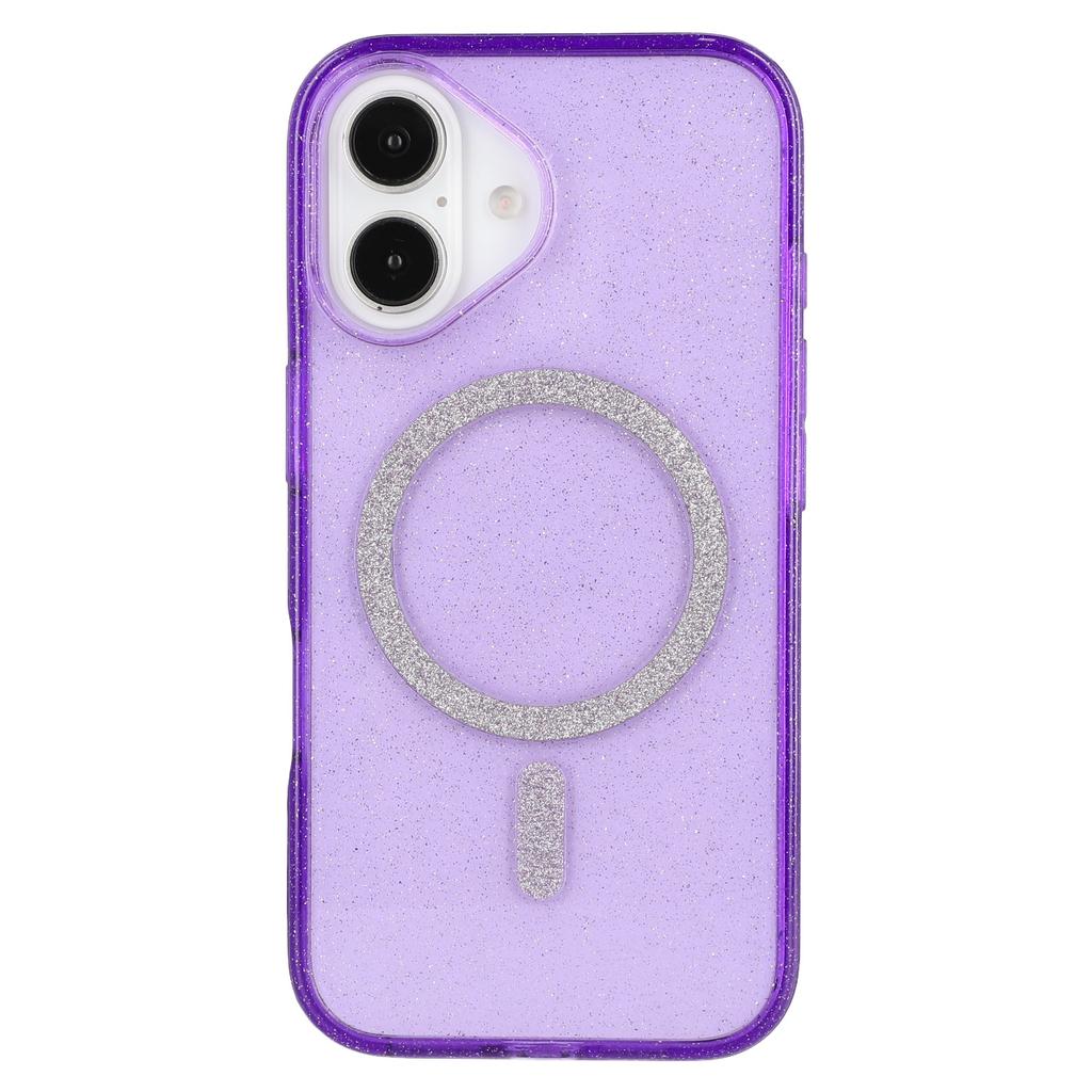 For iPhone 16 Plus Case Compatible with MagSafe 2.0mm PC + TPU Glitter Phone Cover