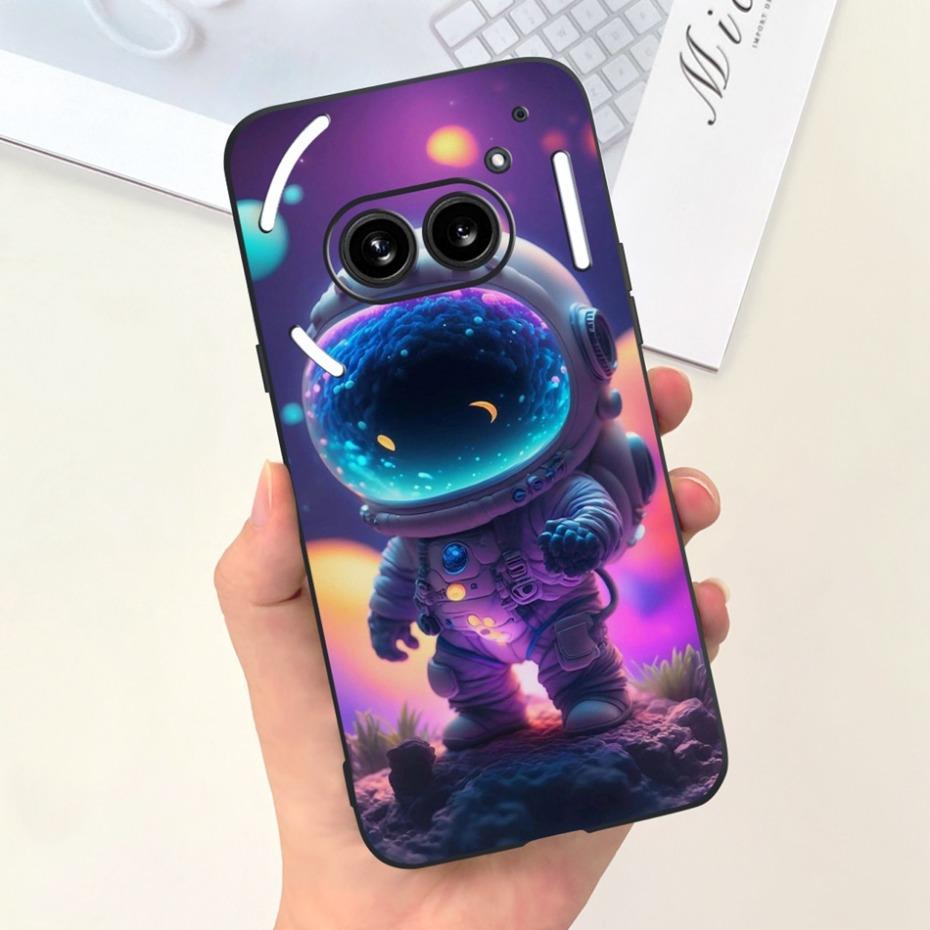 Für Nichts Telefon (2a) (2) Schwarze Silikon-Schutzhülle Für Nothing Phone2 Phone 2a Niedliche Cartoon-Weichschalen