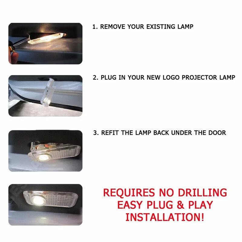 2Pcs For Mercedes Benz AMG C CLK SLK SLR Class Maybach W240 W203 R171 R172 C199 Car LED Door Welcome Lights HD Projector Lamp