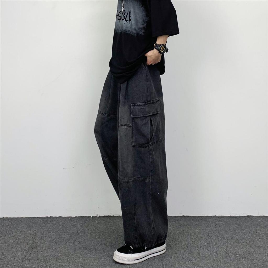 2023 Trendy Unisex Wide-Leg Hip-Hop Overalls: Four-Season Loose-Fit Jeans