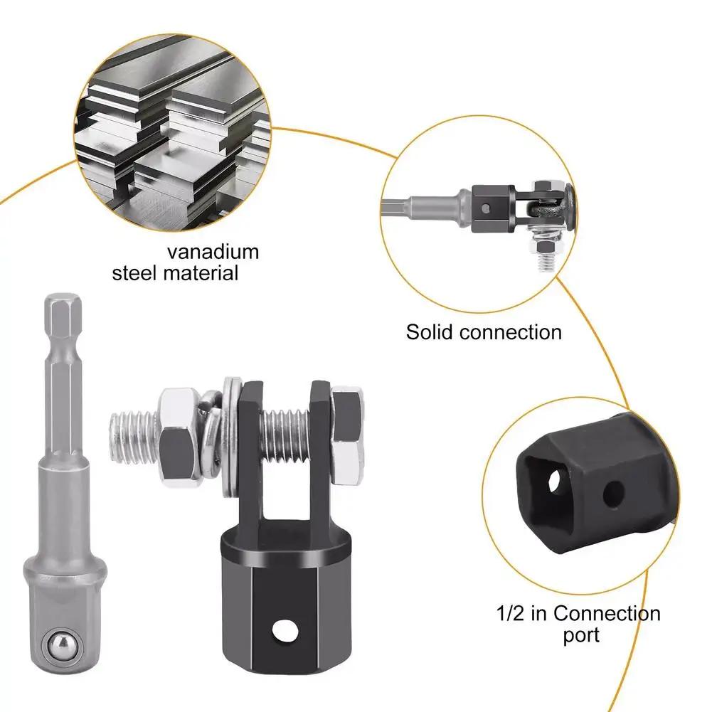 Scissor Jack Adaptor 1/2 Inch, Heavy Duty Impact Wrench Adapter Tool, Chrome Vanadium Steel Shear Jack Ball Joint Rod