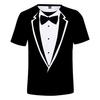 T-shirt a maniche corte con stampa cravatta effetto completo finto, elegante T-shirt formale
