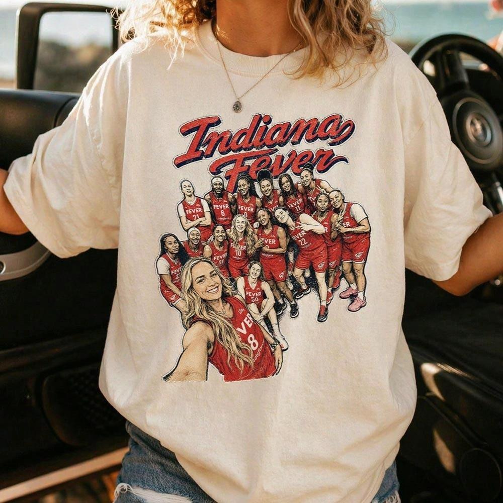 Camiseta Selfie del Equipo Indiana Fever WN B A Camiseta para Fanáticos del Baloncesto Caitlin Clark1 Sophie Cunningham Regalo Camiseta Comfort Colors.Jpg Camiseta Unisex