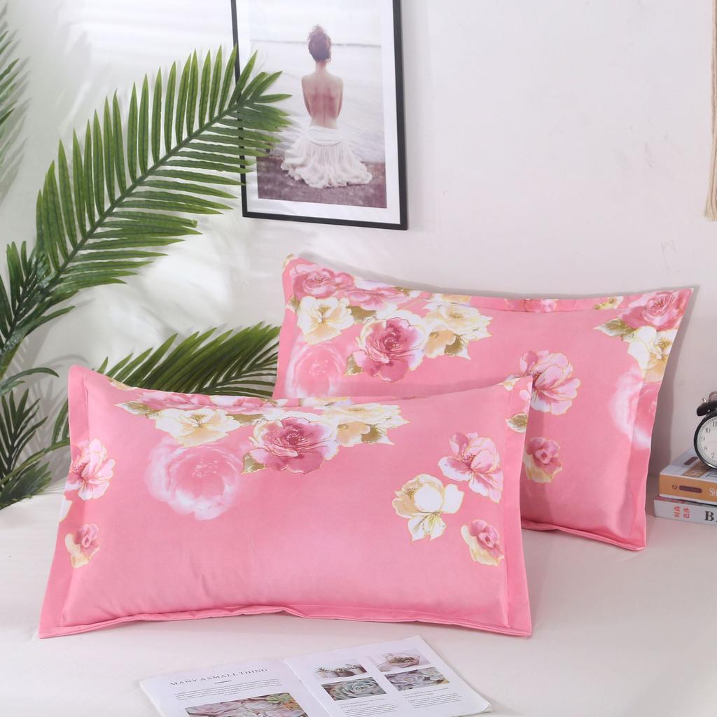 2PC Polyester Kissenbezug Bequemer Kissenbezug für Bett Kissenbezüge mit Blumendruck 48x74cm Kissenbezug Dekoration Zuhause