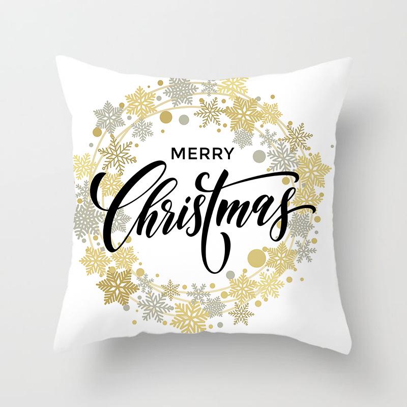 Christmas Golden Series Festive Decoration Pillowcase Home Sofa Car Pillow Cushion