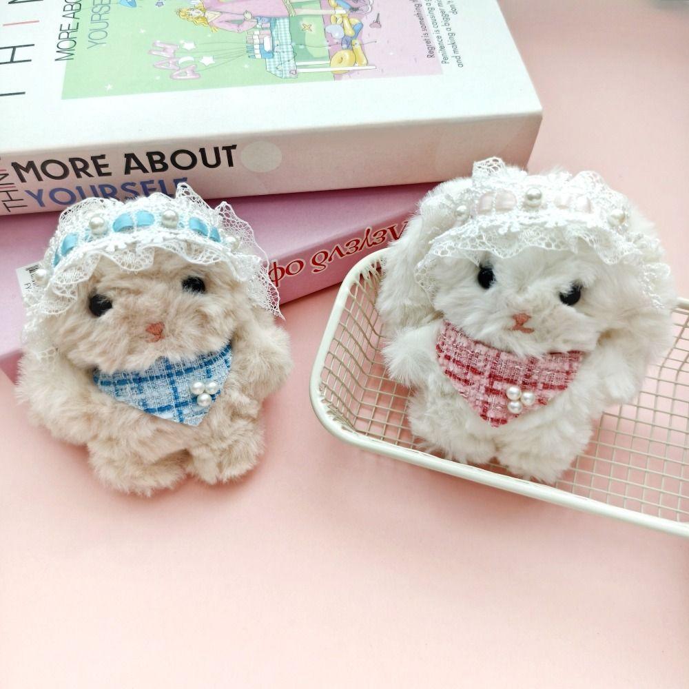Cute Durable Cartoon Rabbit Plush Doll Key Chain Stuffed Lolita Plush Key Ring Sweet Bowknot Key Holder