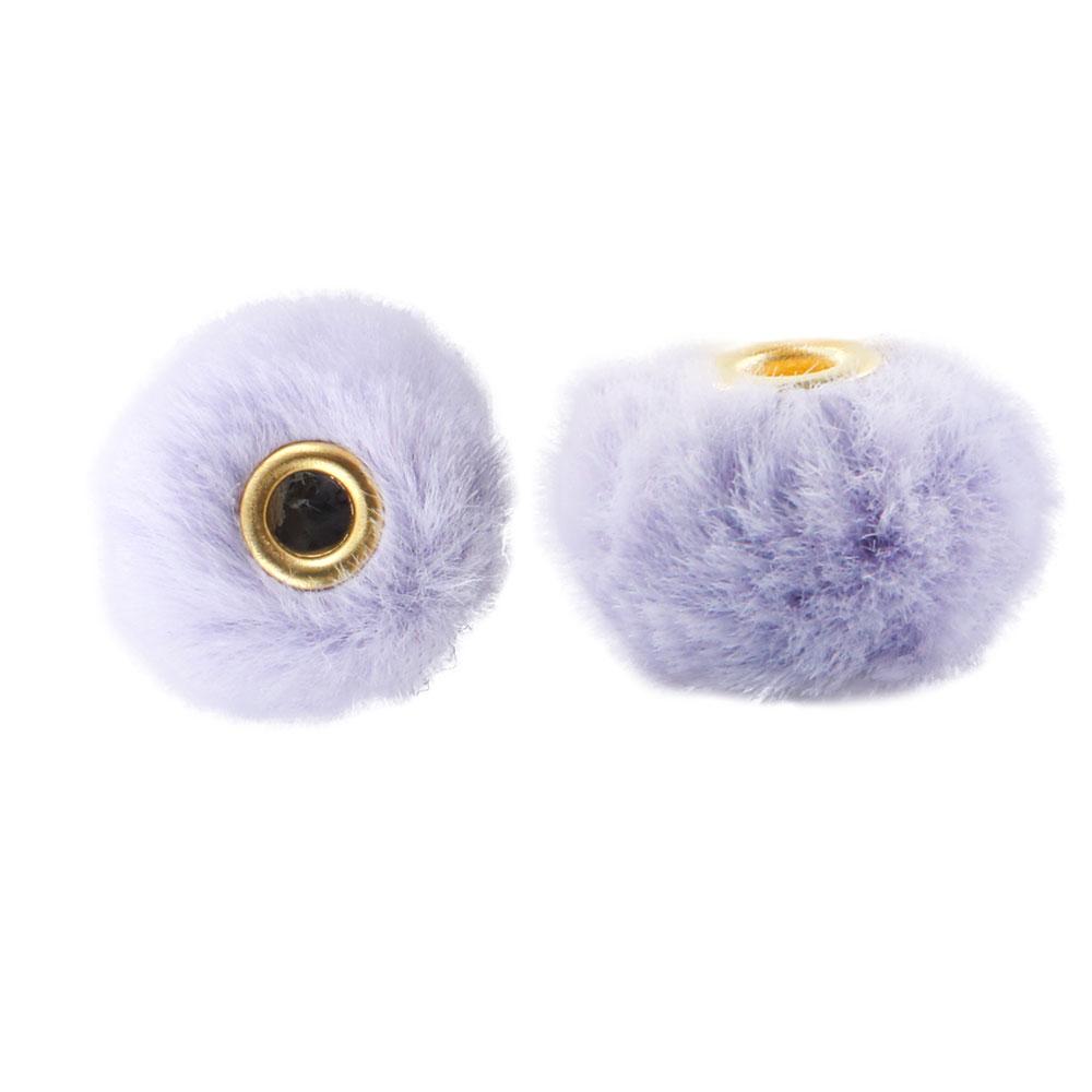 20Pcs/lot 20MM Pompom Beads Plush Fur Covered Ball Bead Charms Straight Hole Big Hole Spacer Beads For Handmade Jewelry Access