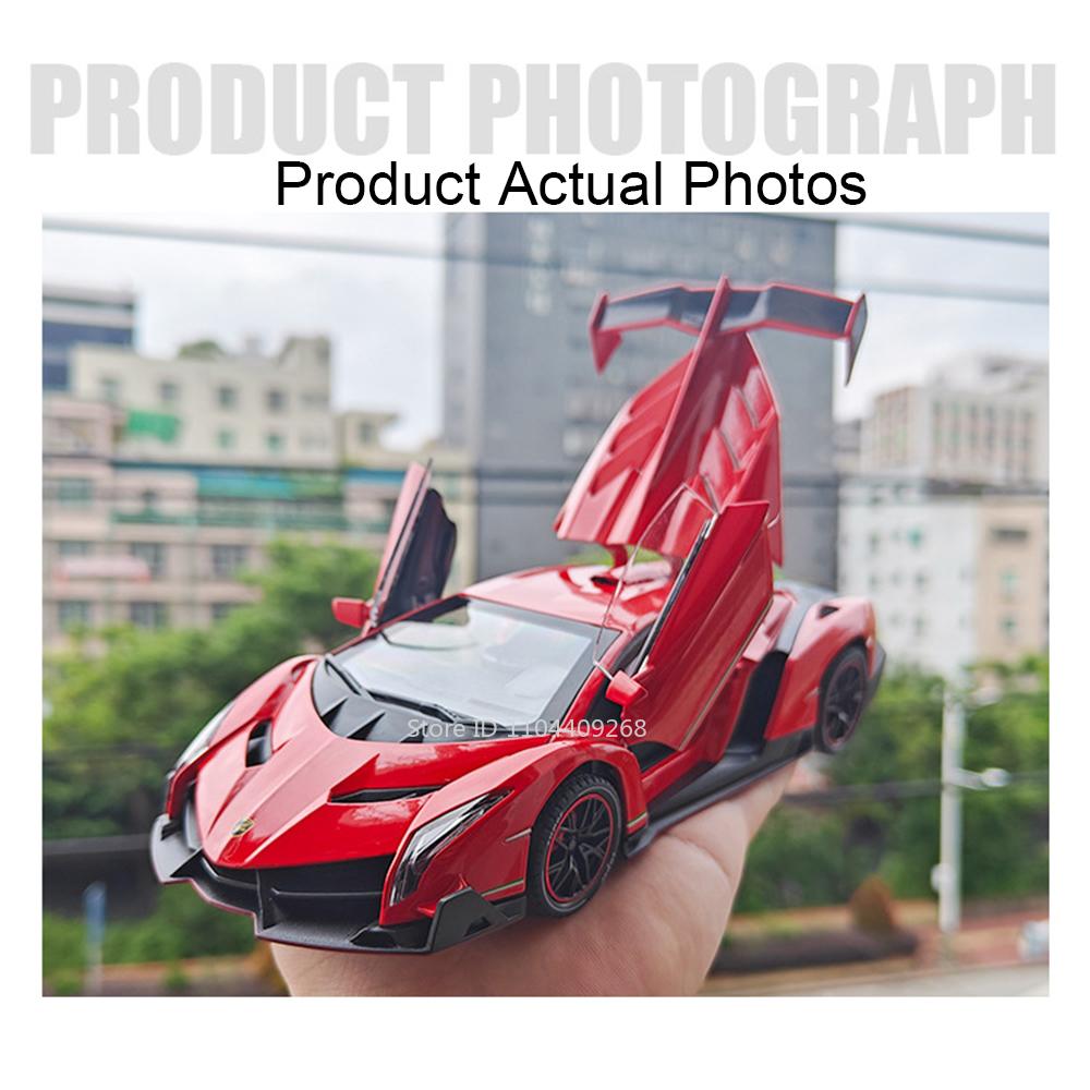 1:24 Veneno LX570 Car Model Toy Alloy Body Music Light High Simulation Telecar Models Exquisite Interior Vehicles Kids Gifts