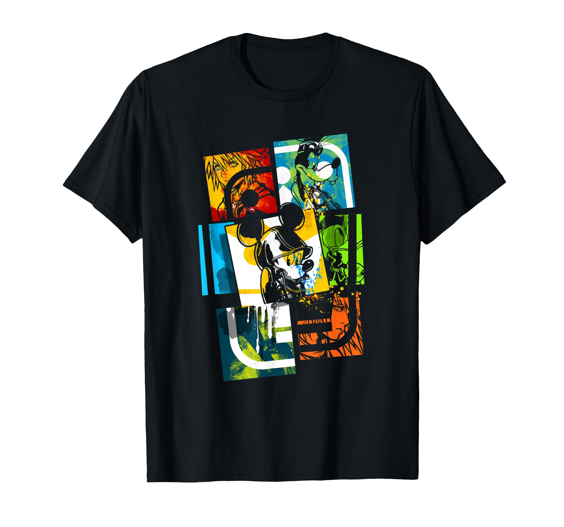 

Disney Kingdom Hearts Main Character Paint Splat Panel T-Shirt