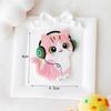 4 Pcs Mixed Cute Cartoon Cat With Headphones Embroidered Patches Iron On Decorative Applique