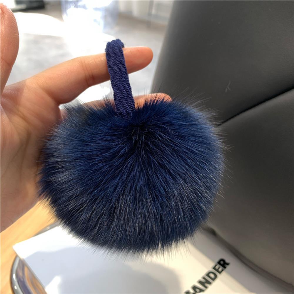 Real Fox Fur Ball Hair Bands Women Fluffy Hair Tie Rubber Band Girls Hair Accessories Winter Scrunchies