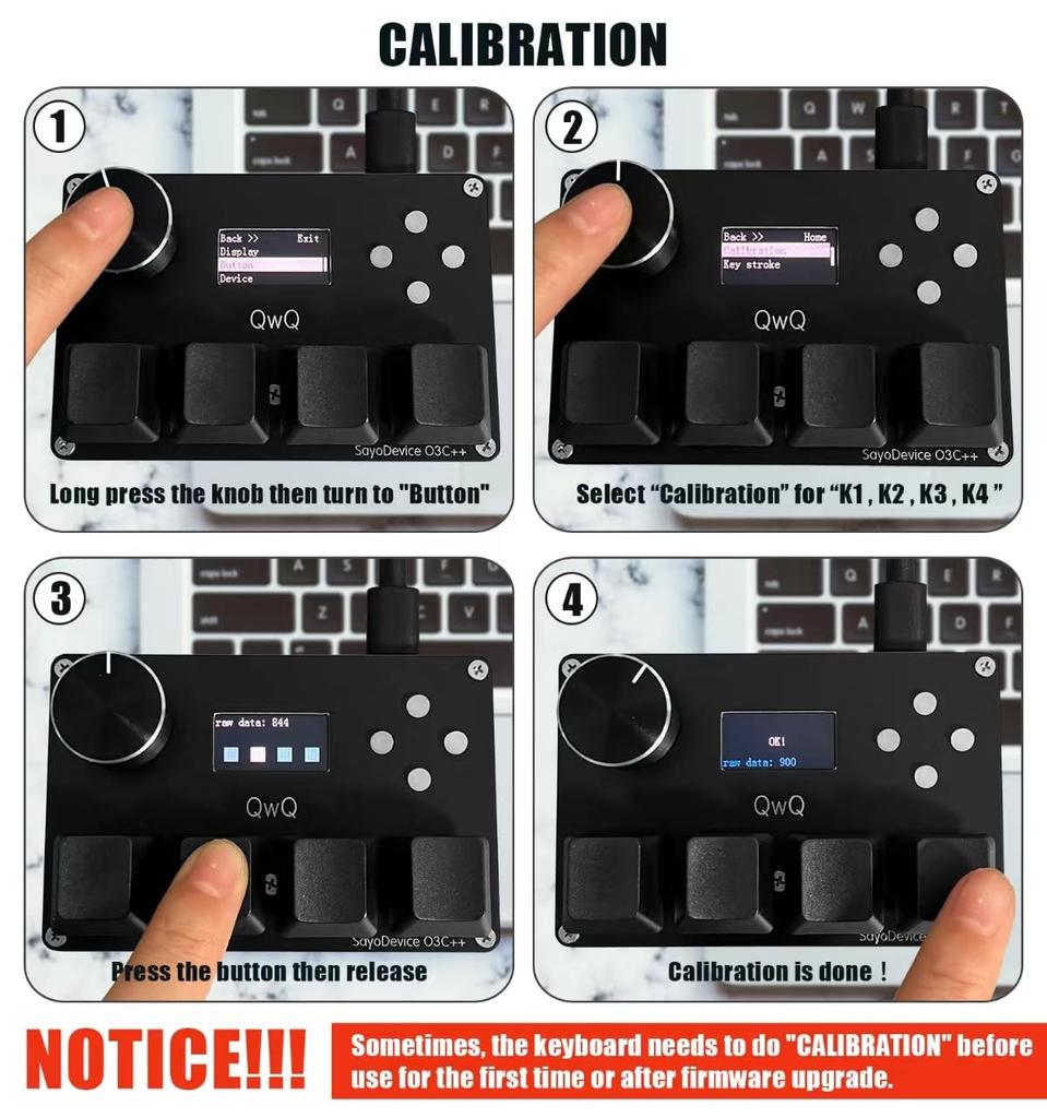 BTXETUEL SayoDevice O3C++ OSU Keyboard Rapid Trigger Hall Switch Magnetic Linear Switch Keyboard with Knob and Screen, Copy Paste, Shortcut, Macro