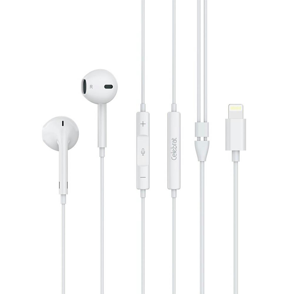 

CELEBRAT E600 Lightning Wired Earphone Wire Control Stereo Music Calls Headset A