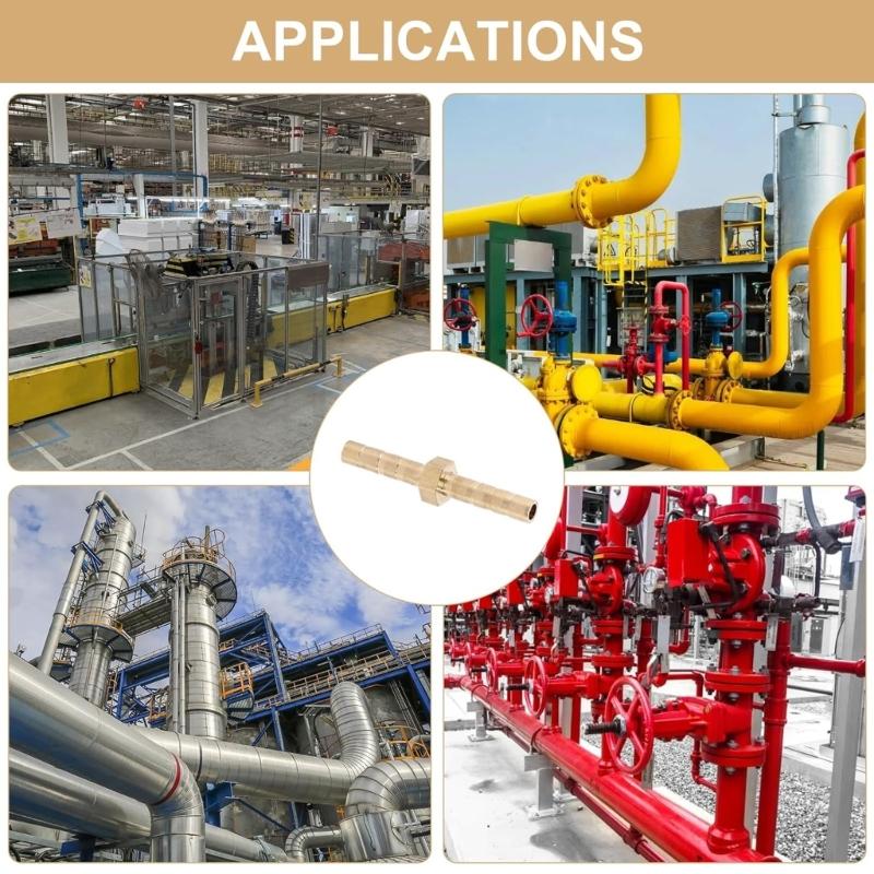 10Pcs Brass Pipe Repair Barbed Fittings Corrosion Resistant Brass Tube Adapters Upgrades for Plumbing System Maintenance
