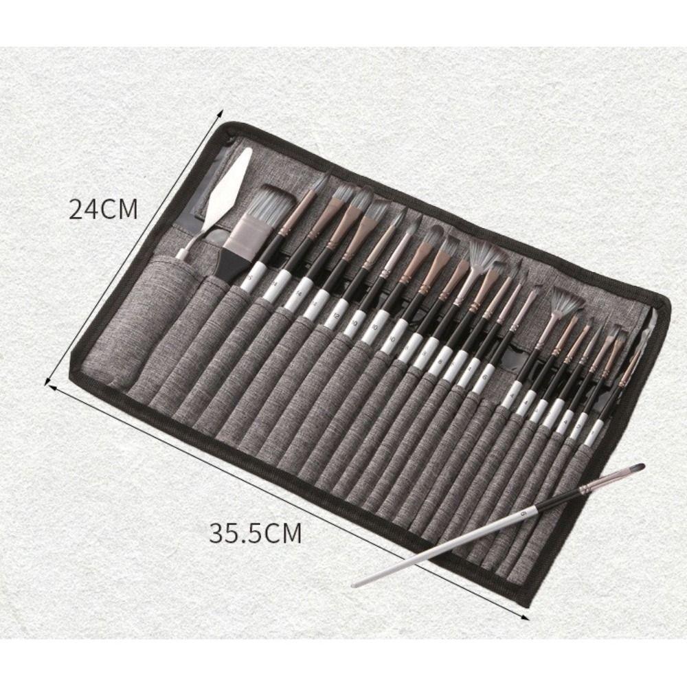 Cloth Roll Watercolor Brush Pen with Scraper Paint Brush Bag Pack 24Pcs Artist Paint Brushes Set