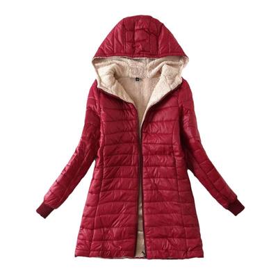 Fall and Winter In The Long Section, The Korean Version of The Hooded Slim Padded Cotton Jacket, Warm Imitation Lamb's Wool Blouse Women's Jackets
