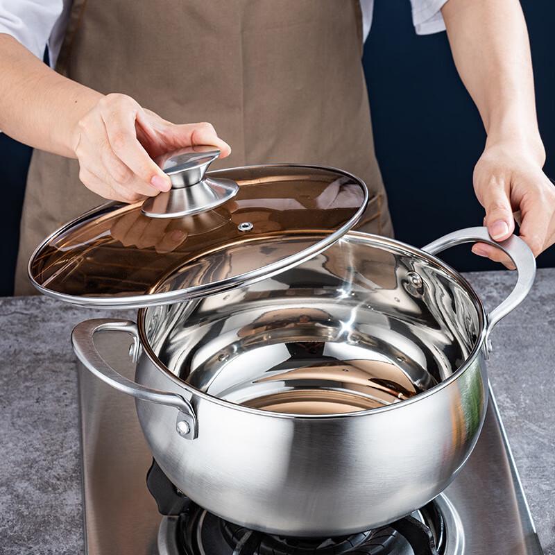 ZISIZ Pearl Drum Composite Steel Soup Pot