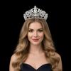 Glänzende Barockkrone Vintage Prinzessin Strass-Diadem Temperament Antikes Griechenland Diadem Damen